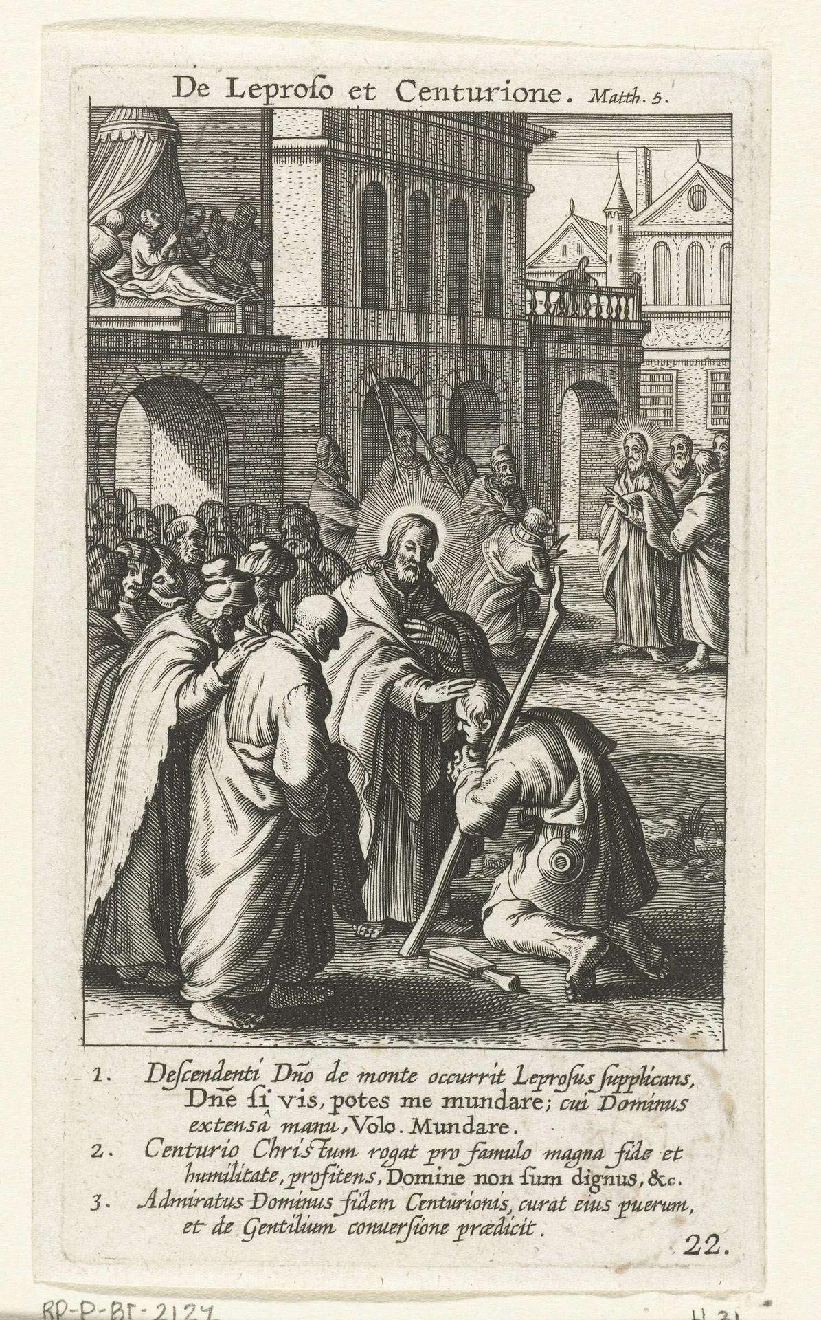 Christus geneest de knecht van de centurio van Kaparnaüm by Boëtius Adamsz. Bolswert
