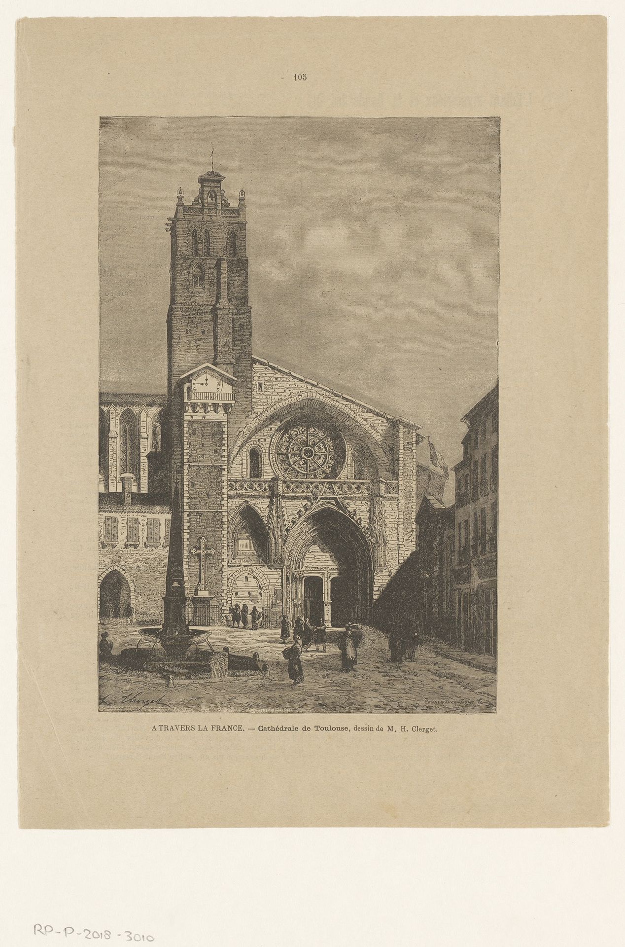 Gezicht op de kathedraal van Toulouse by Adolphe François Pannemaker