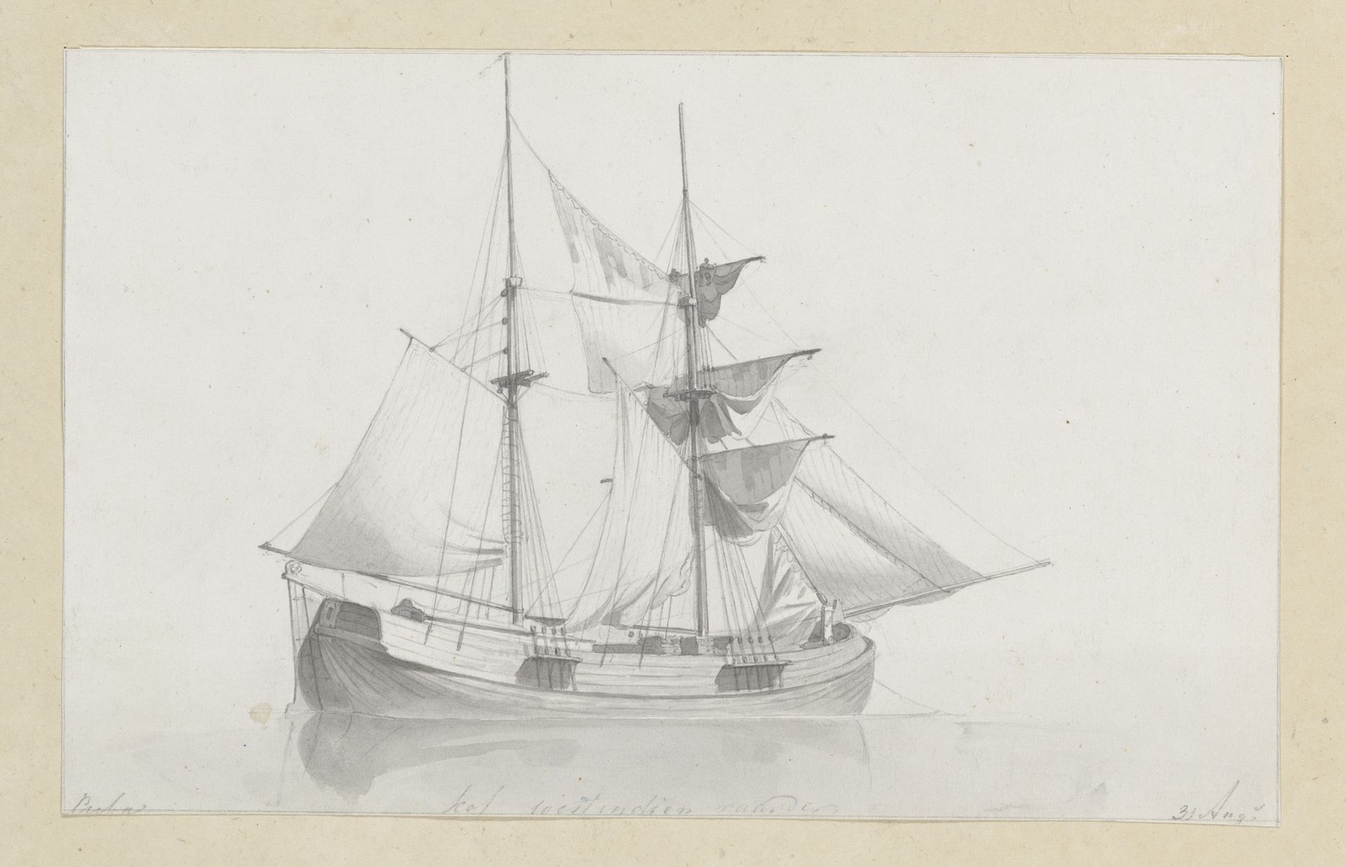 West-Indiëvaarder by Hendrik Abraham Klinkhamer
