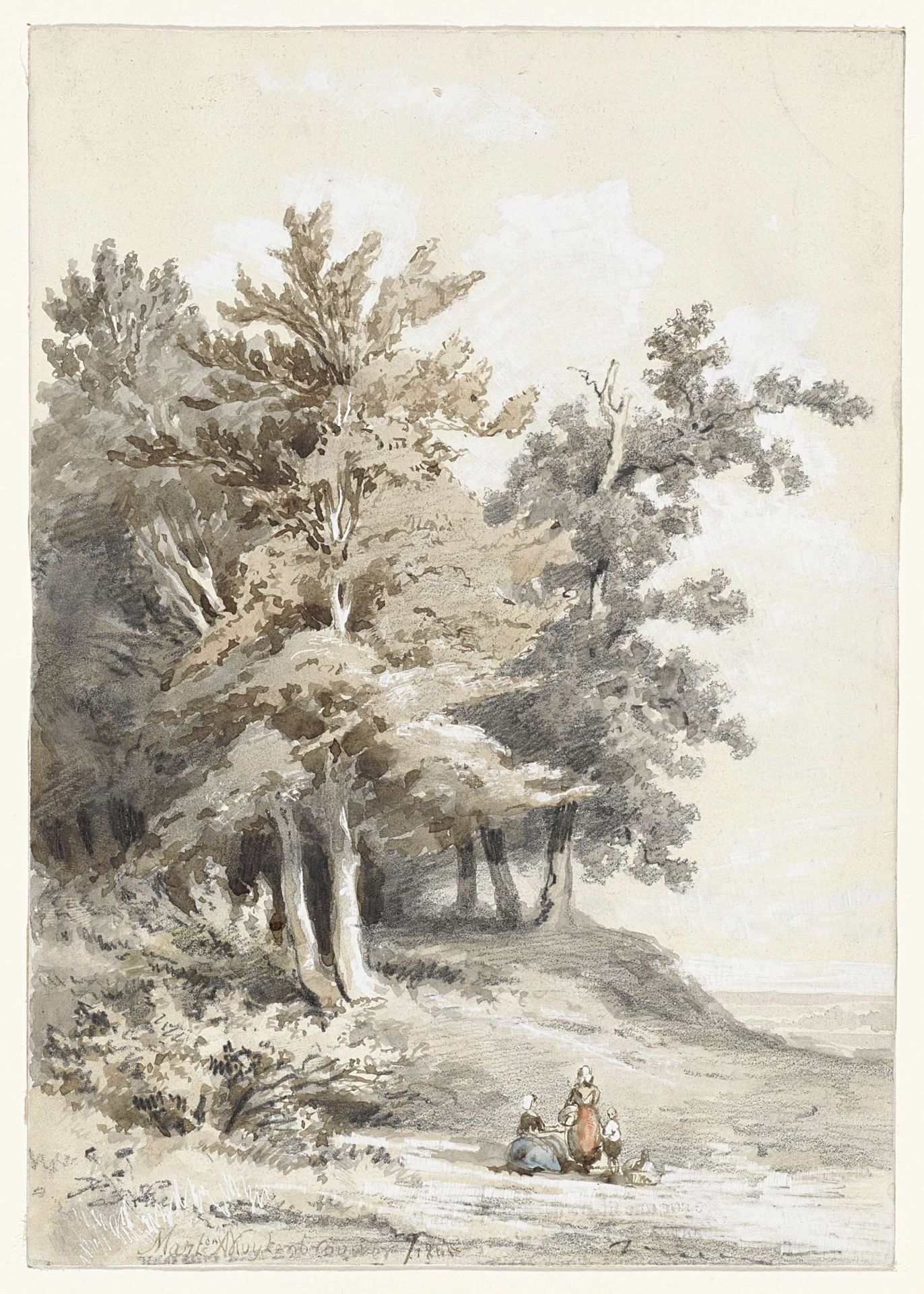 Bosrand met figuren by Martinus Antonius Kuytenbrouwer jr.