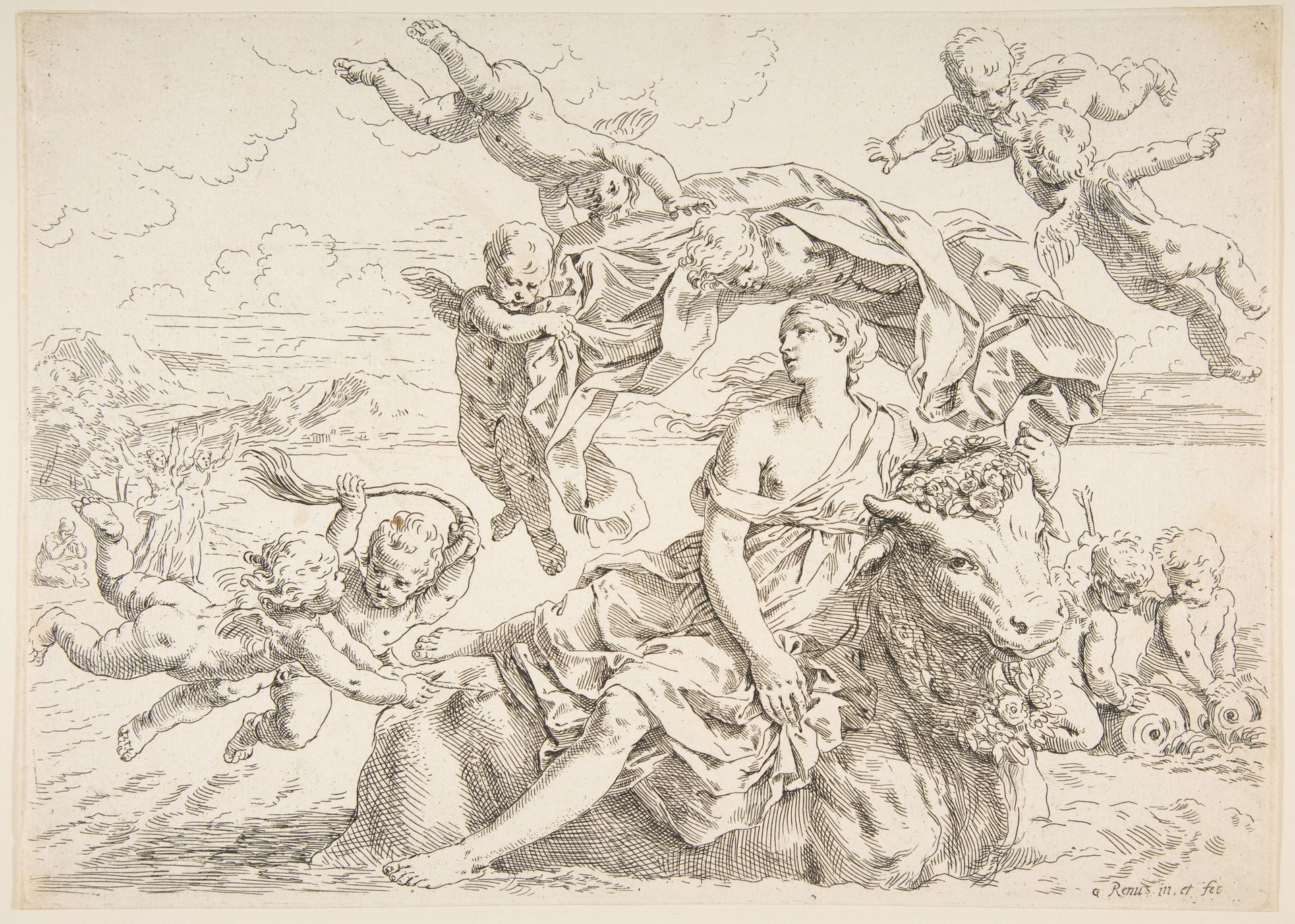 Rape of Europa by Simone Cantarini