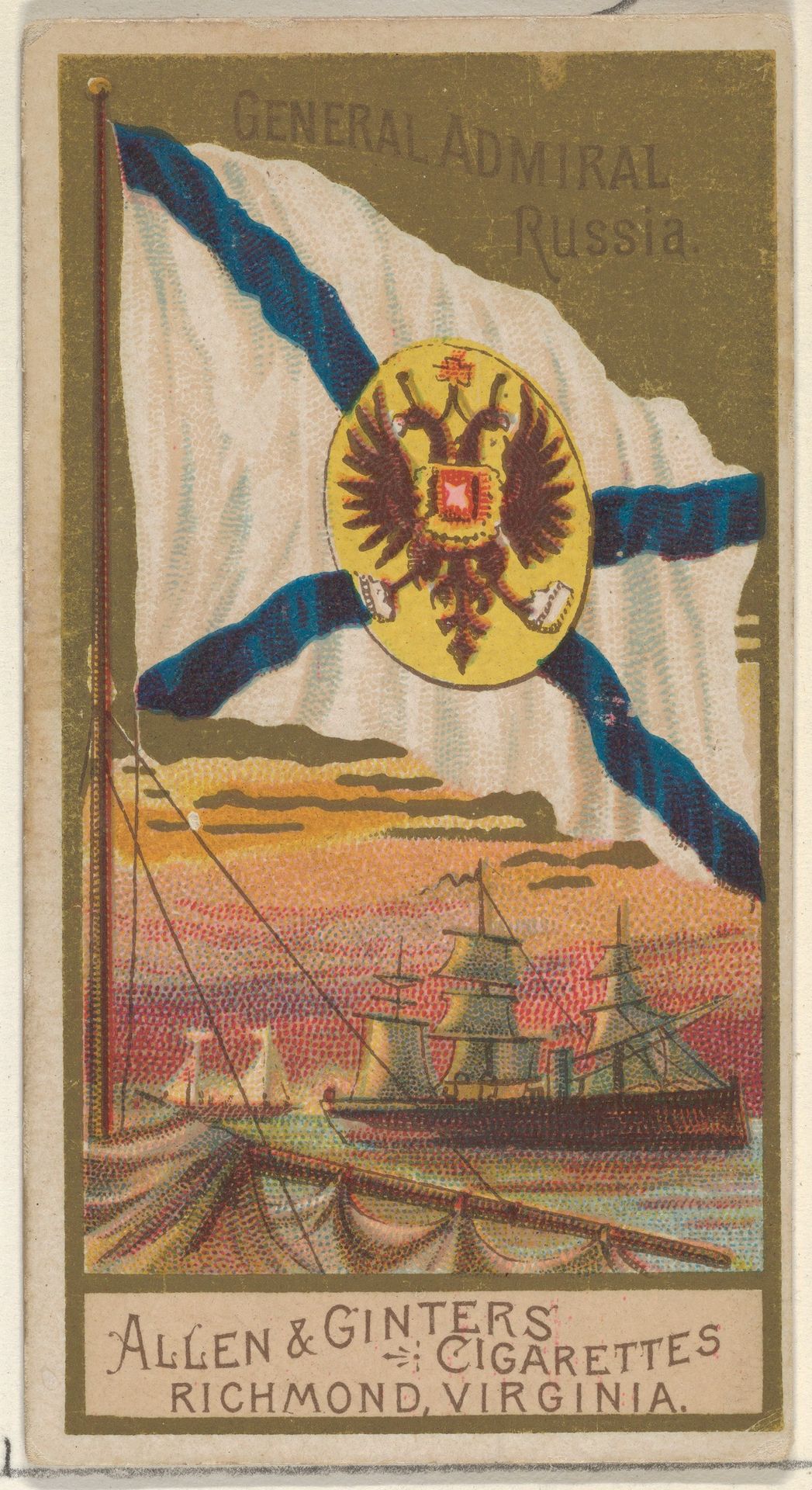 General Admiral, Russia, from the Naval Flags series (N17) for Allen & Ginter Cigarettes Brands by Allen & Ginter