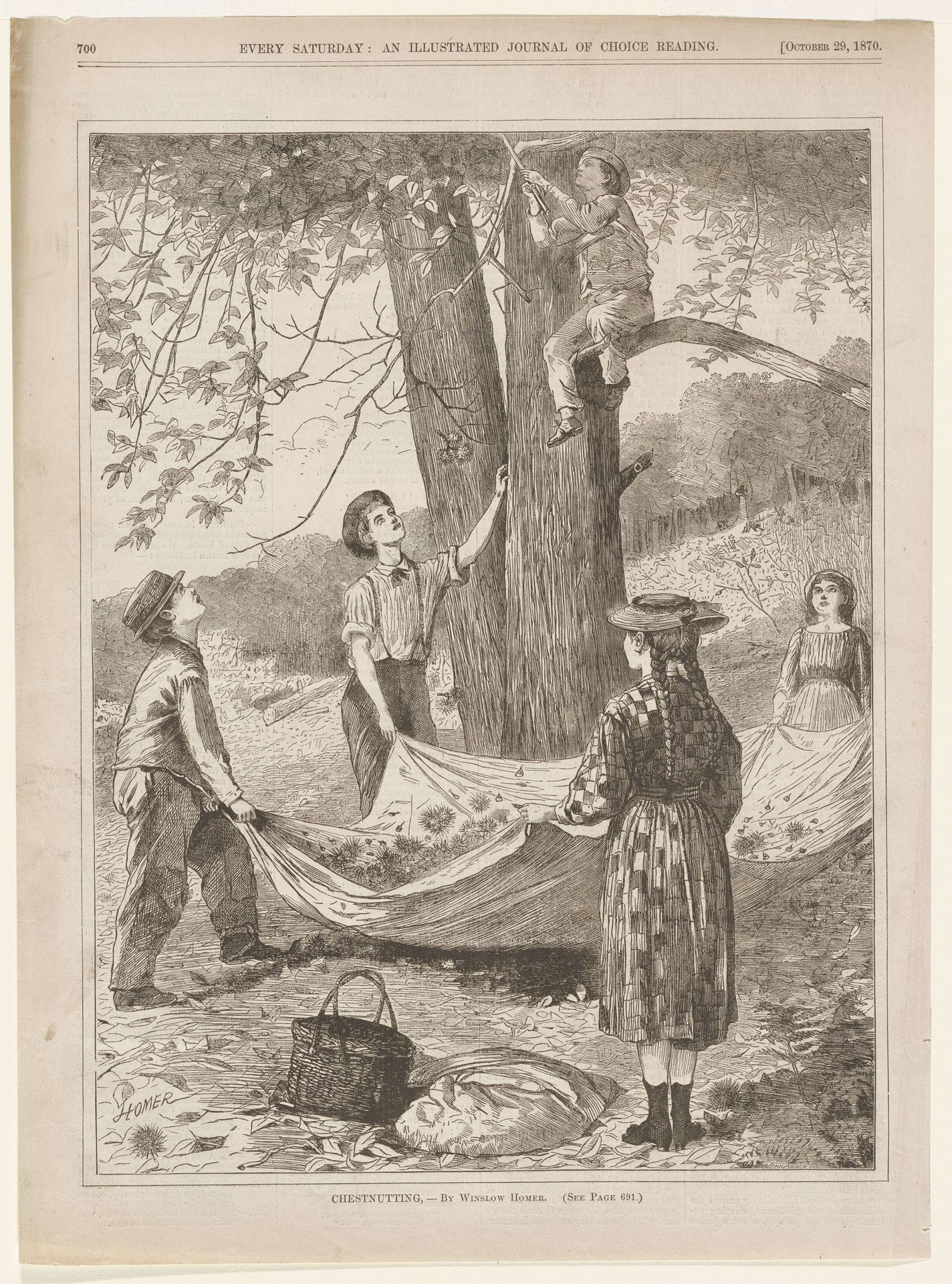 Chestnutting by Winslow Homer