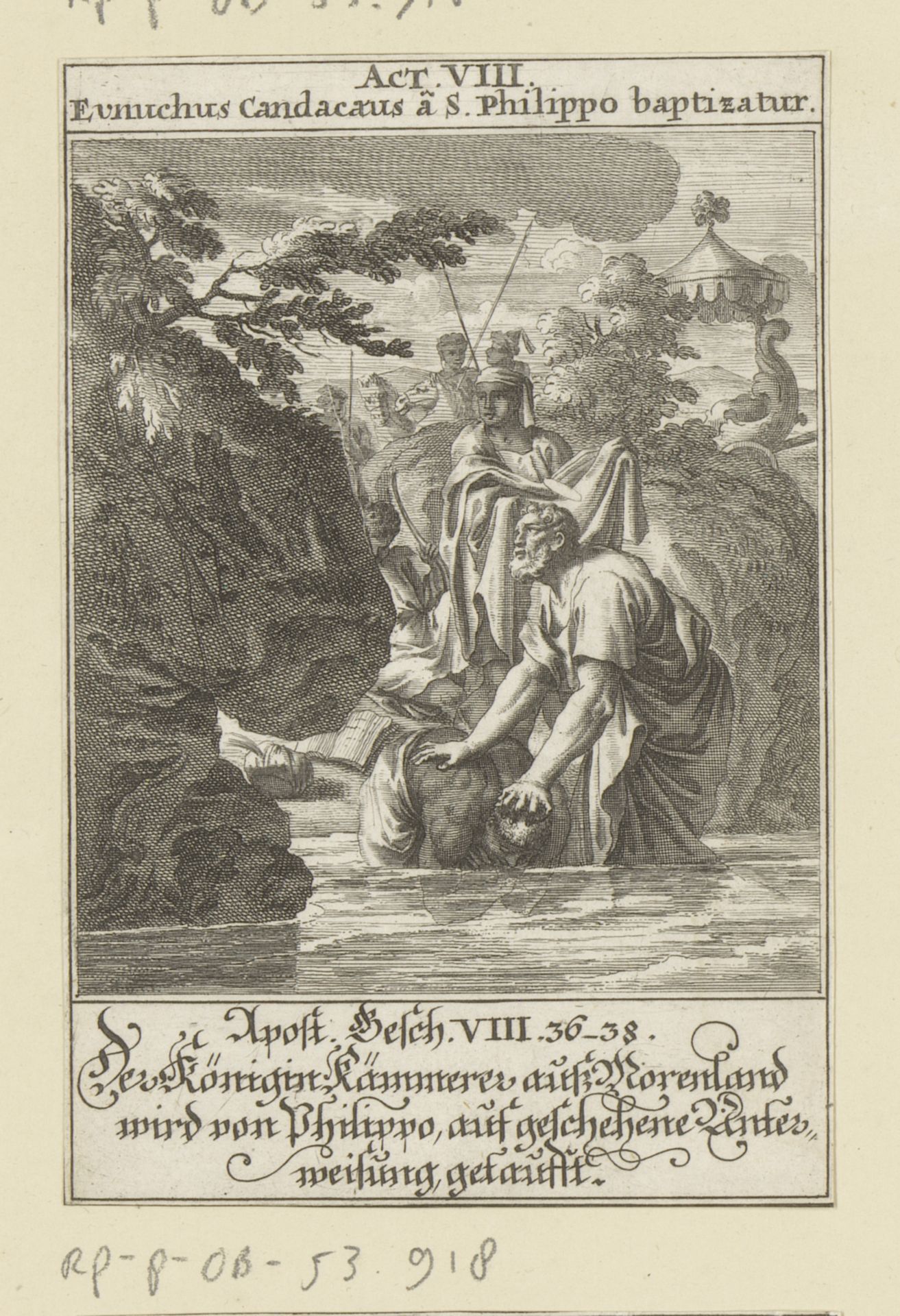 Apostel Filippus doopt de kamerling by Anonymous