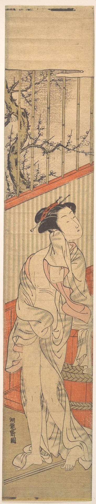 Girl Drying Herself after Her Bath by Isoda Koryūsai