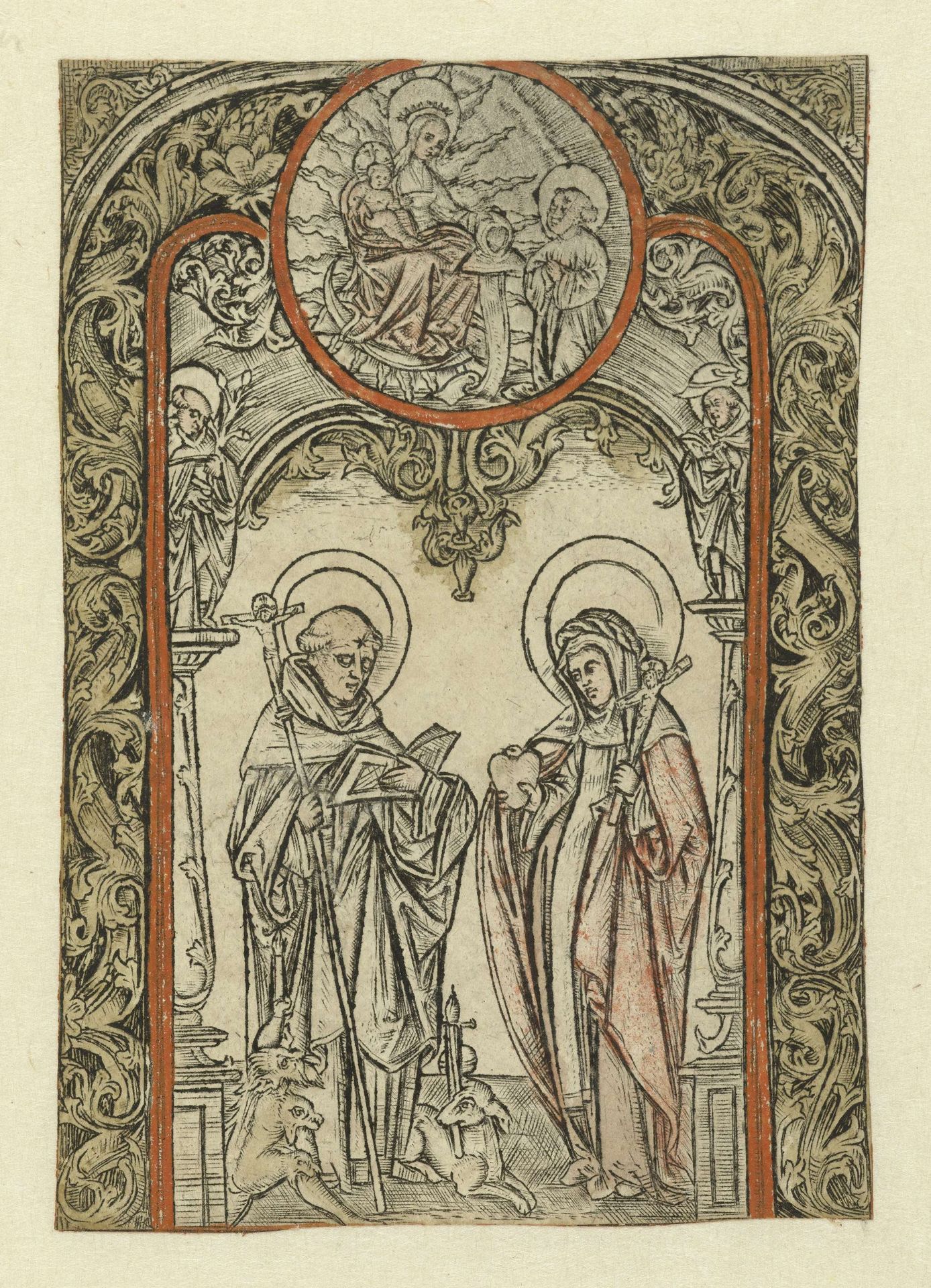 Heiligen Dominicus en Brigitta by Allaert Claesz.