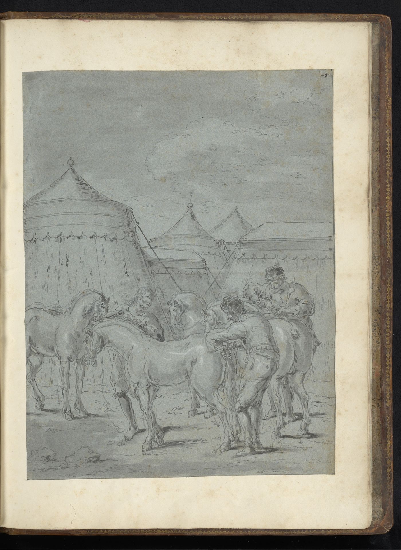 Alexander de Grote laat de manen en staarten van paarden en muilezels afsnijden by Leonaert Bramer