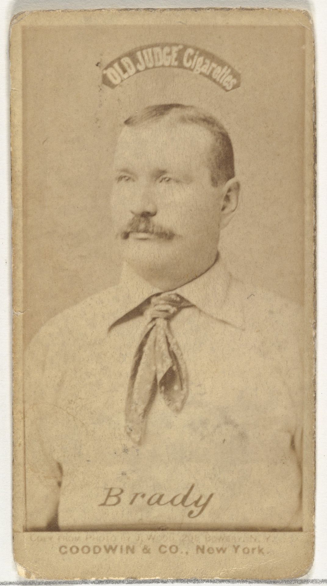 Stephen A. "Steve" Brady, New York Metropolitans, from the Old Judge series (N172) for Old Judge Cigarettes by Goodwin & Company