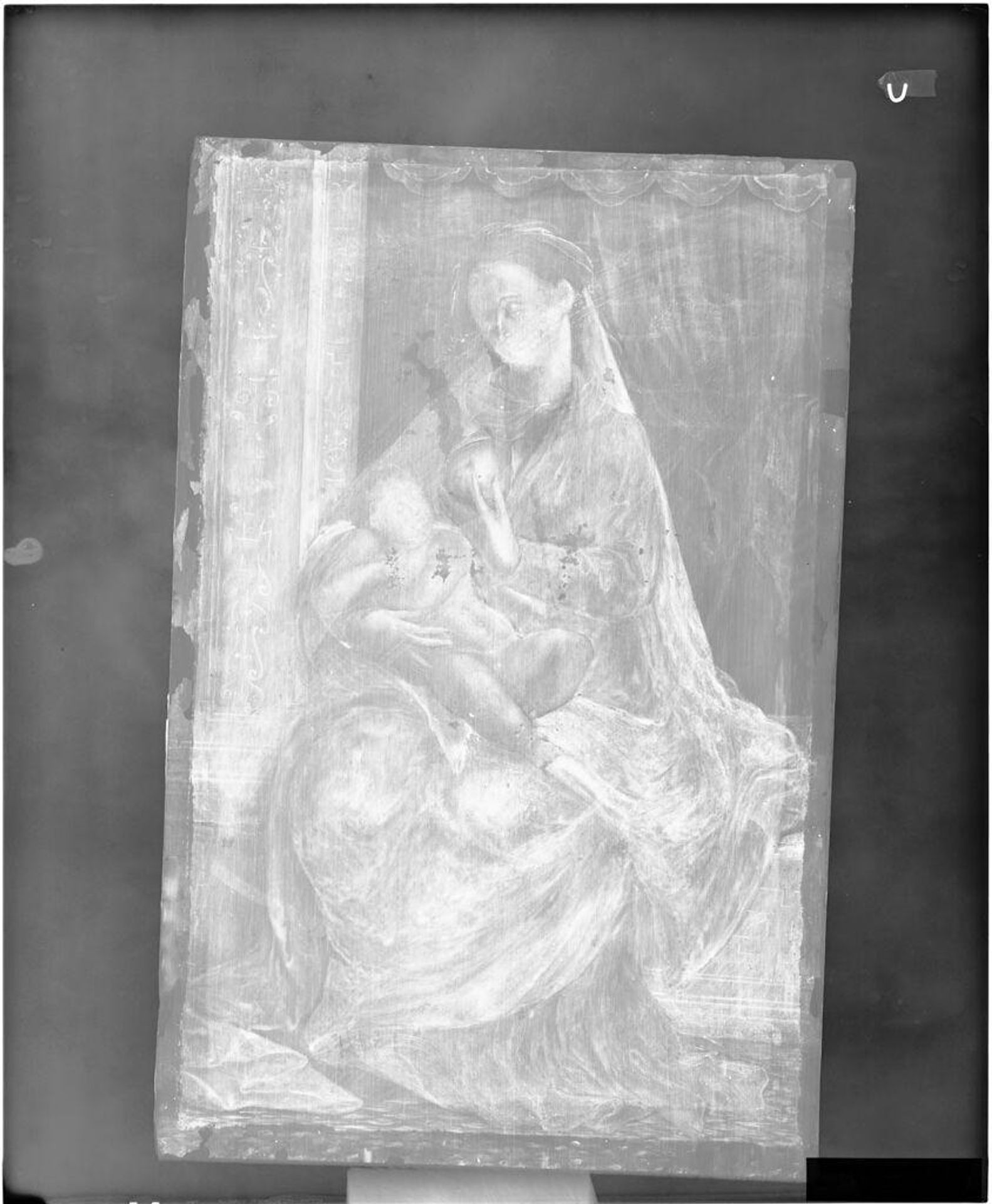 X-radiograph(s) of "Madonna and Child" by Artist of original: Attributed to Lancelot Blondeel