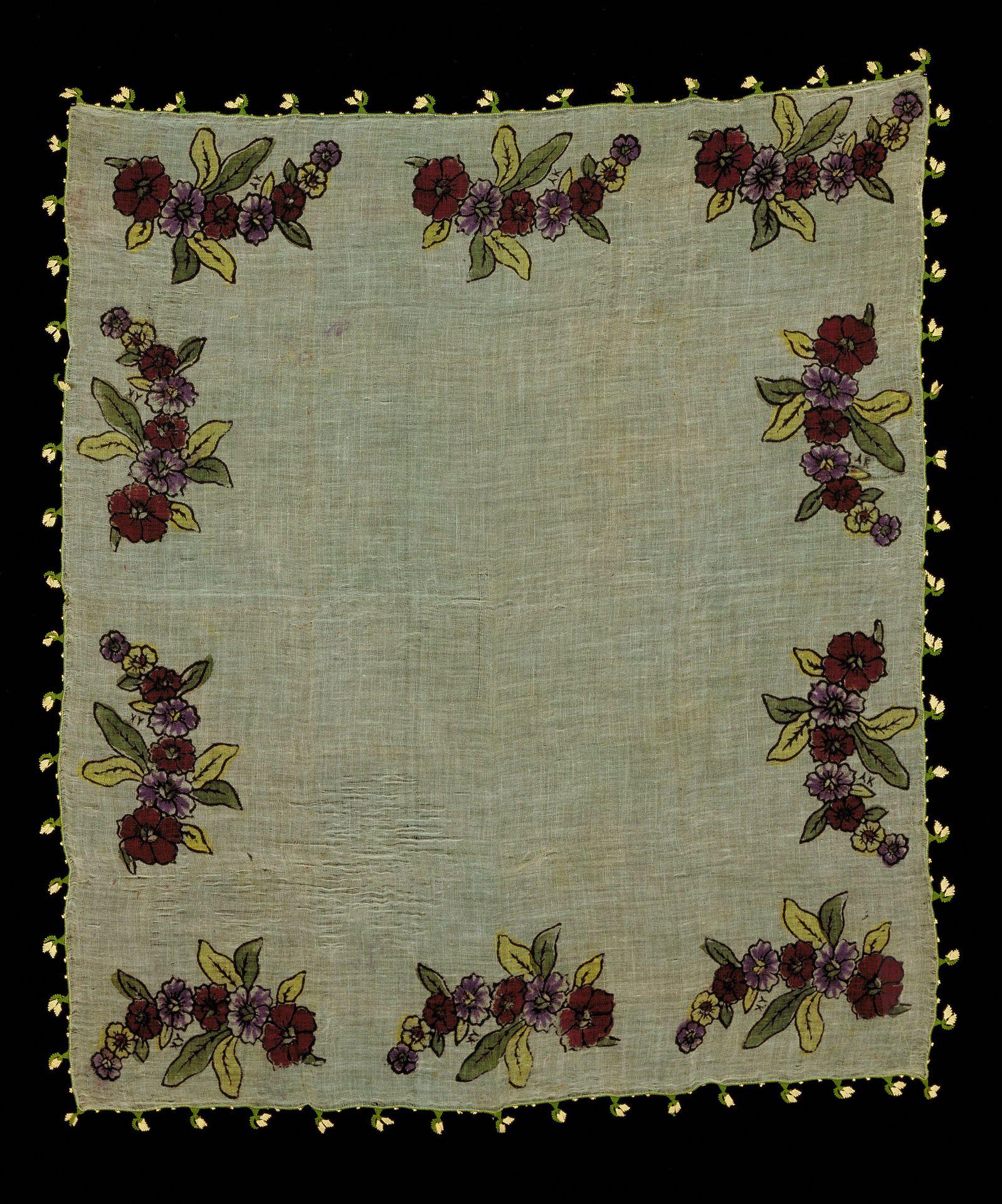 Head scarf with Oya by Anonymous