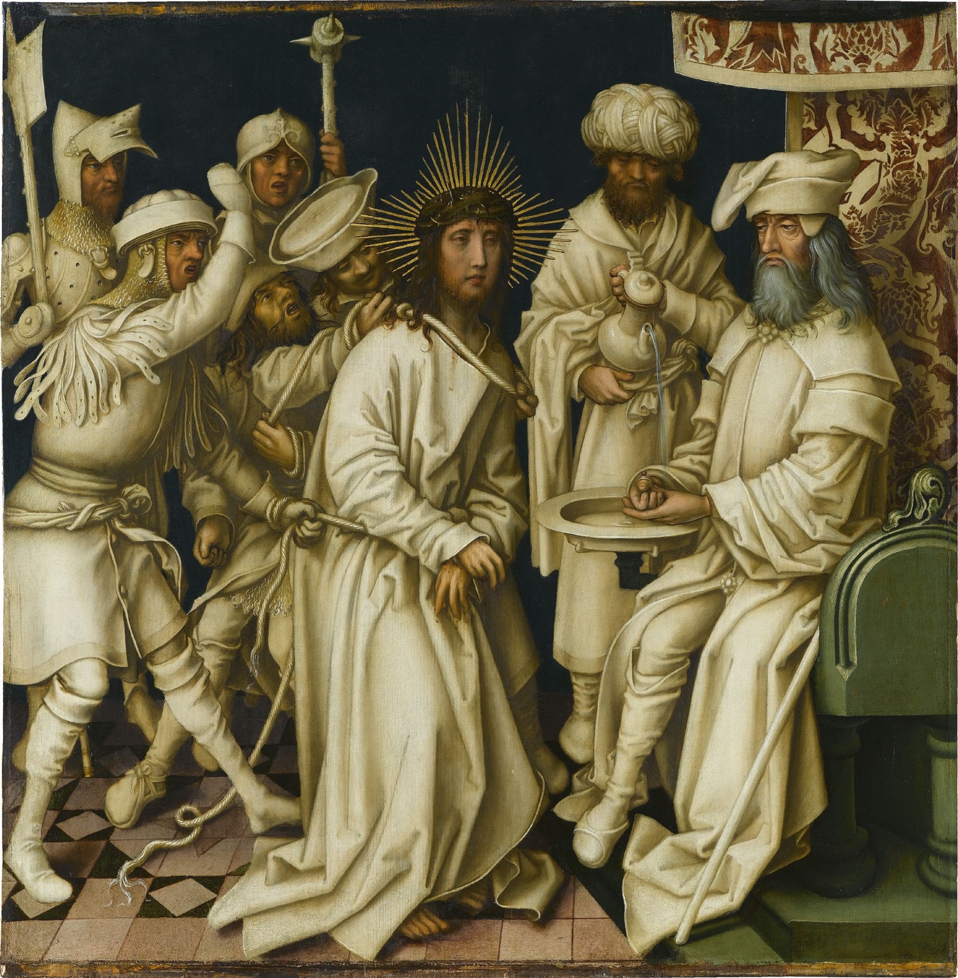 Pontius Pilate washing his hands (Grey Passion-7) by Hans Holbein the Elder