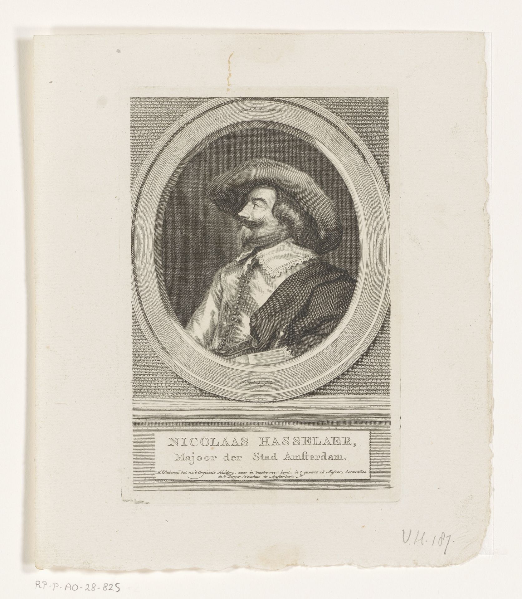 Portret van Nikolaas Hasselaer by Jacob Houbraken
